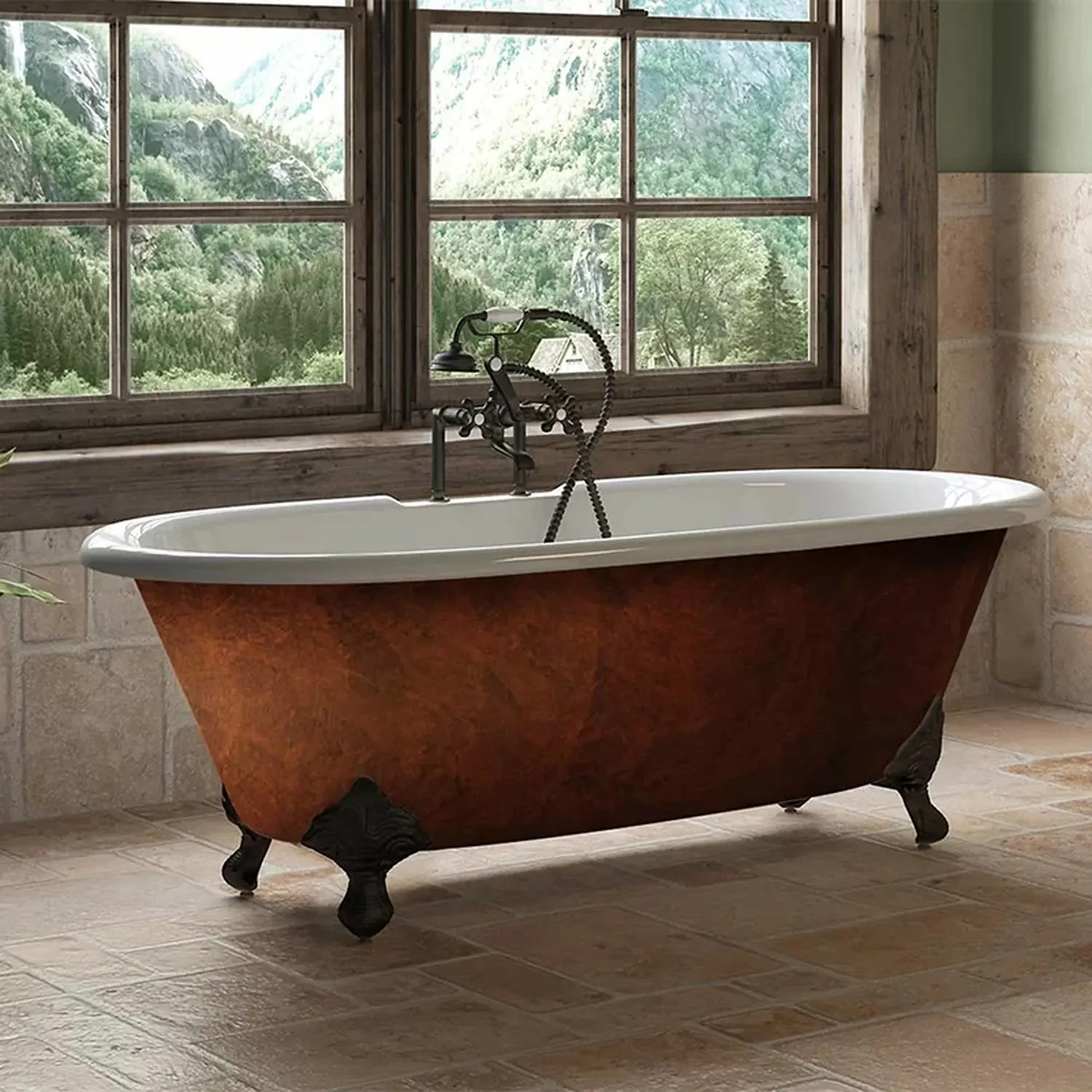 Cambridge Plumbing 66 Inch Double Ended Slipper Cast Iron Bathtub