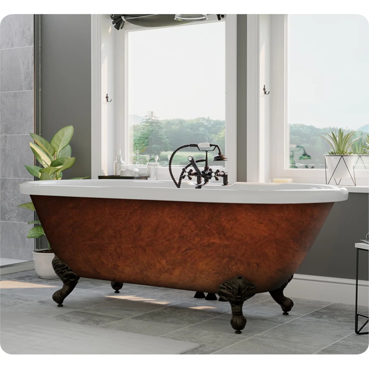 Cambridge Plumbing 60 Inch Freestanding Double Ended Acrylic Bathtub