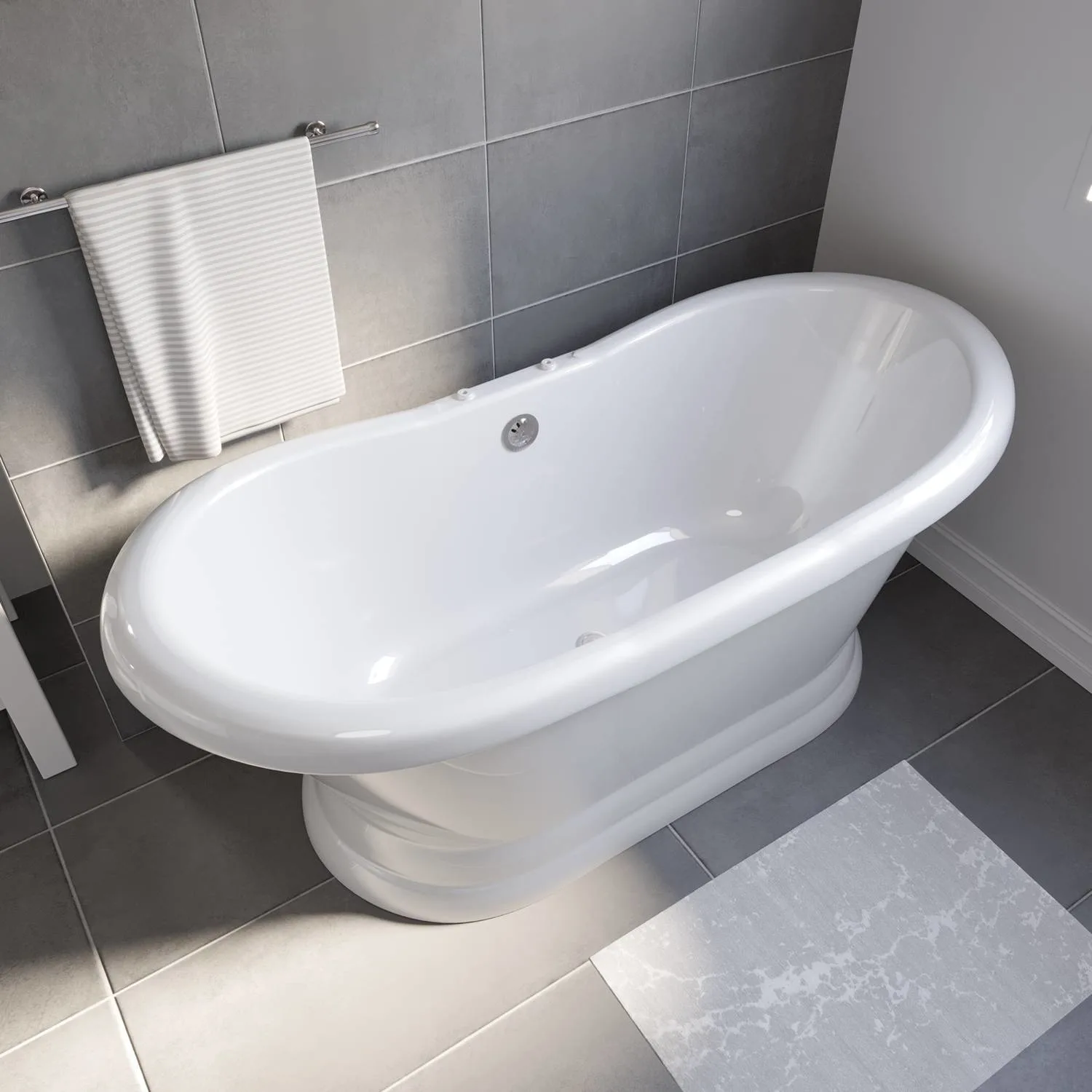 Cambridge Plumbing 68 Inch Pedestal Slipper USA Quality Bathtub - image 3