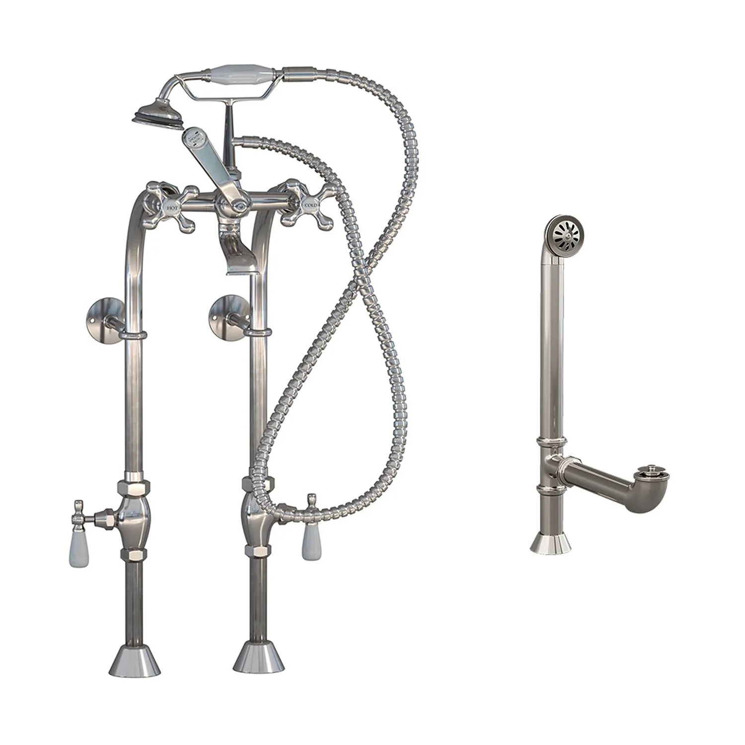 Cambridge Plumbing 5 Inch Floor Standing British Telephone Faucet Package - image 1