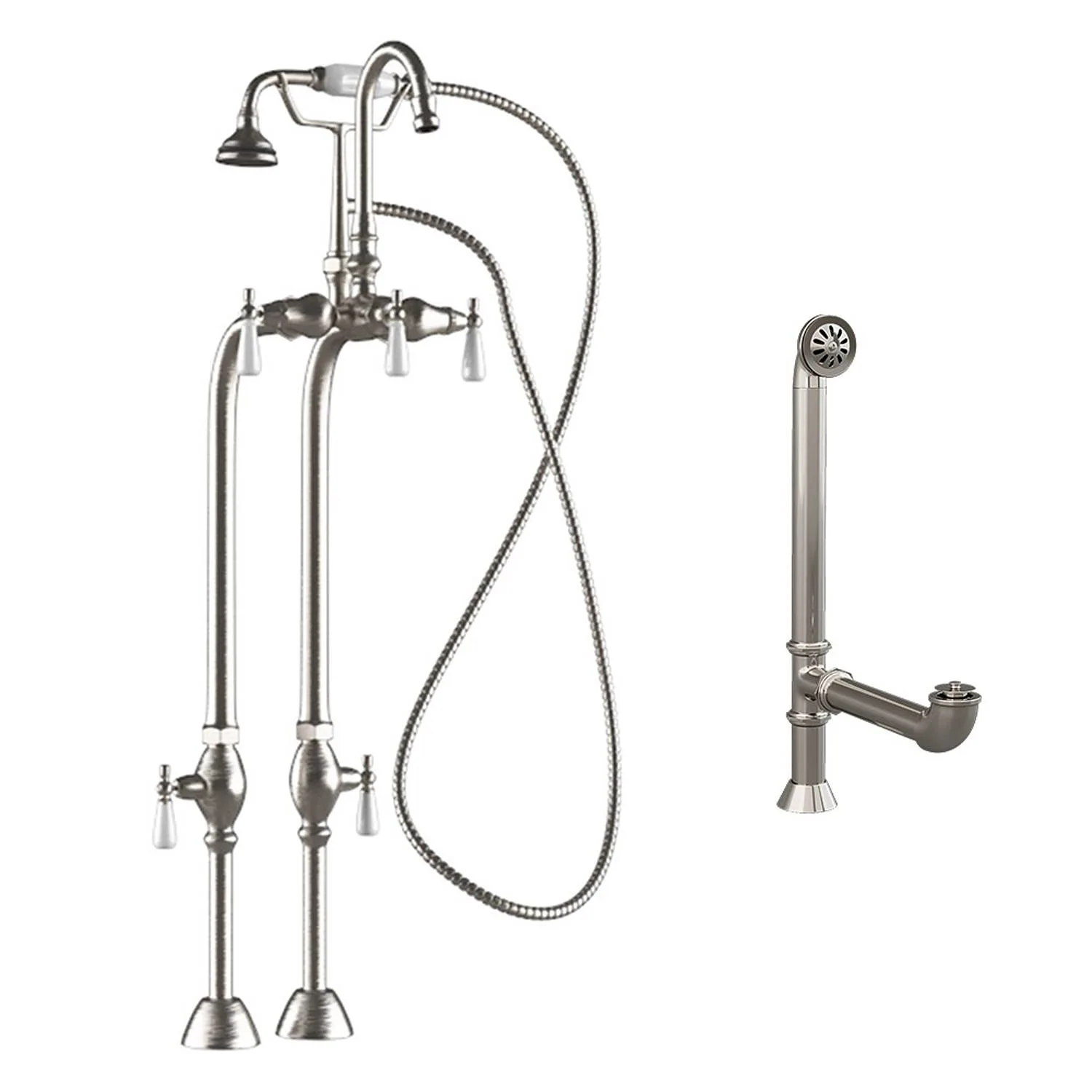 Cambridge Plumbing 13 Inch Floor Mounted British Telephone Faucet Package - image 1