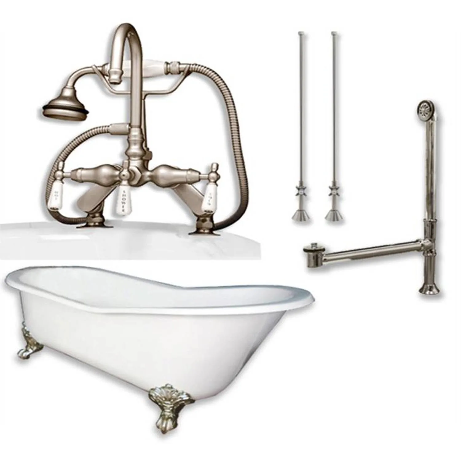 Cambridge Plumbing 61 Inch Freestanding Slipper Cast Iron Bathtub - image 1