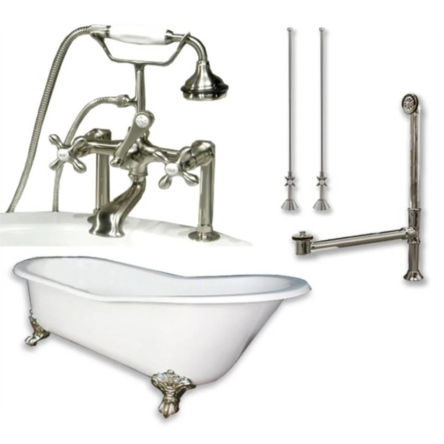 Cambridge Plumbing 61 Inch Freestanding Slipper Cast Iron Bathtub - image 1