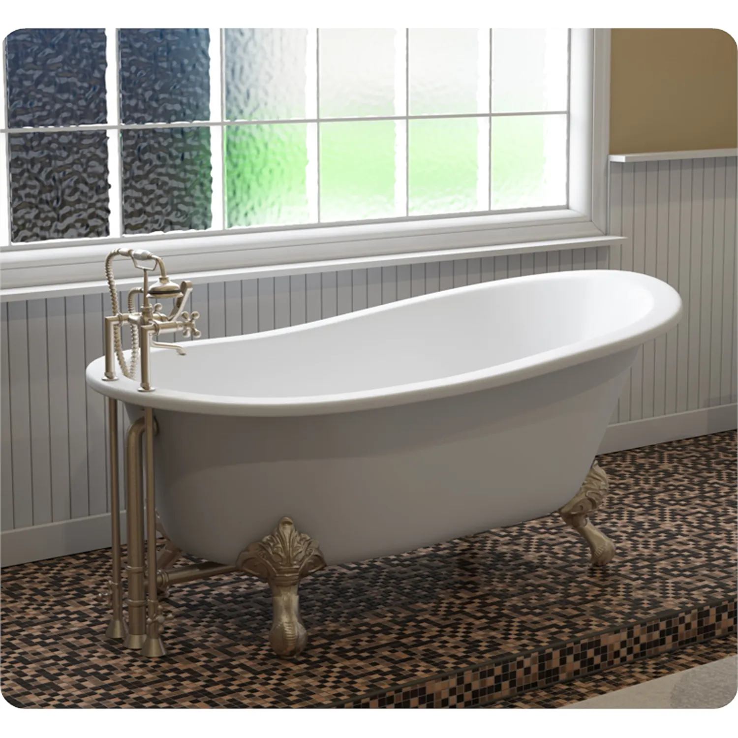 Cambridge Plumbing 61 Inch Freestanding Slipper Cast Iron Bathtub - image 2