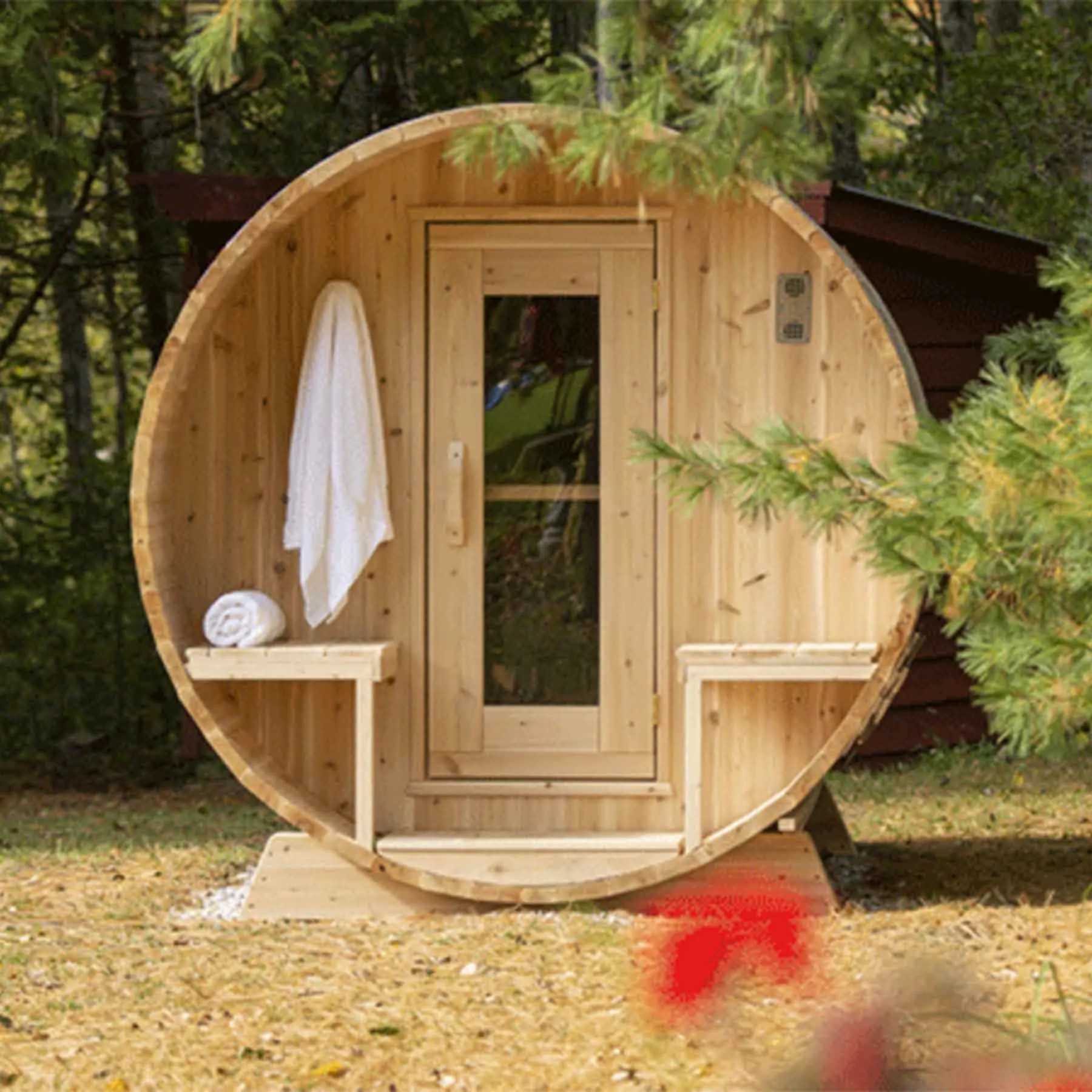 Dundalk CTC Serenity 4 Person 6 kW White Cedar Barrel Sauna - image 5