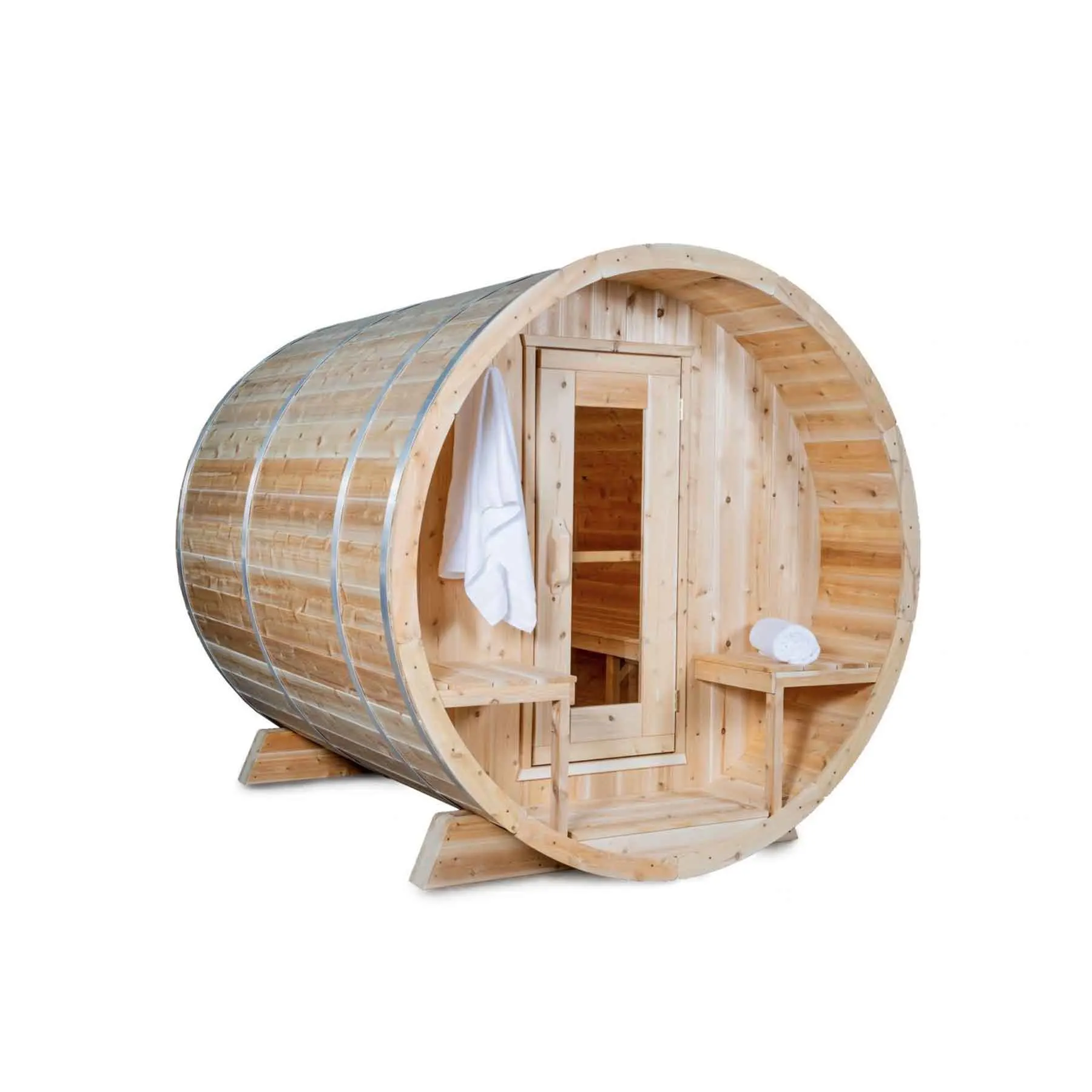 Dundalk CTC Tranquility 6 Person 6 kW White Cedar Barrel Sauna - image 1